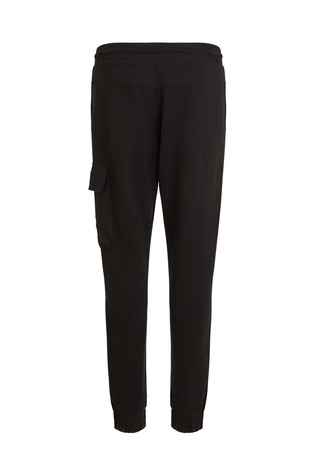CALVIN KLEIN Bombažna trenirka z cargo žepom in logo našitkom Črna - Black 6