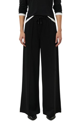 Jersey hlače z elastičnim pasom in širokimi hlačnicami