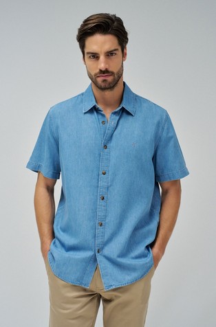 Denim srajca s kratkimi rokavi