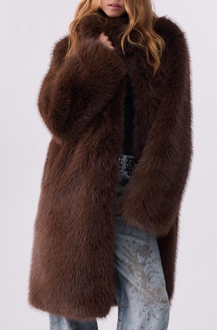 Short faux-fur coat