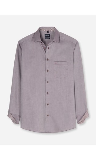 Luxor modern fit cotton shirt with micro pattern