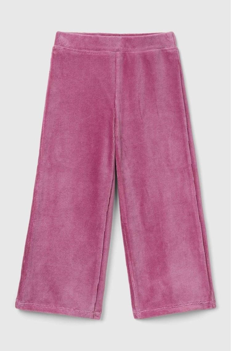 BENETTON Žametne hlače s širokimi hlačnicami Škrlatna - Dark Mauve 