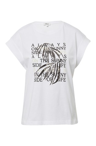 S.OLIVER Relaxed fit T-shirt with foil print White 4