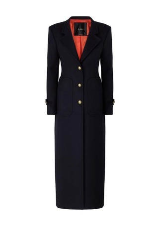 Long coat in wool-blend cloth