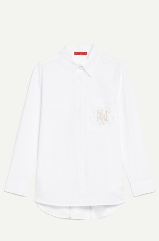 Cotton-poplin shirt with print