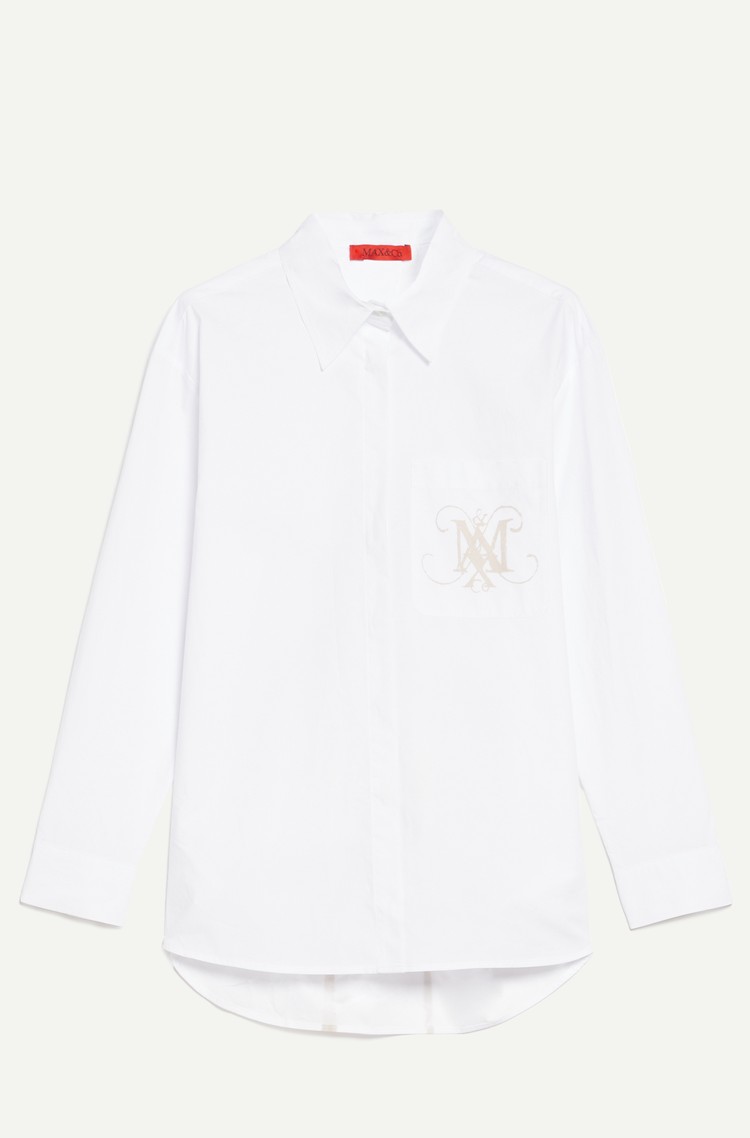 MAX&amp;CO Cotton-poplin shirt with print Optical White 