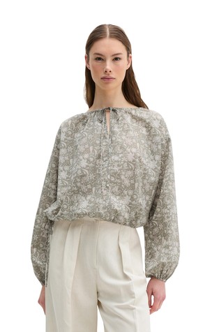 Ohlapna bombažna bluza  s cvetličnim vzorcem