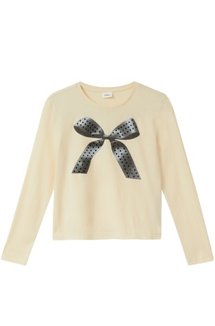 Bombažna majica s potiskom in okrasnimi kamenčki