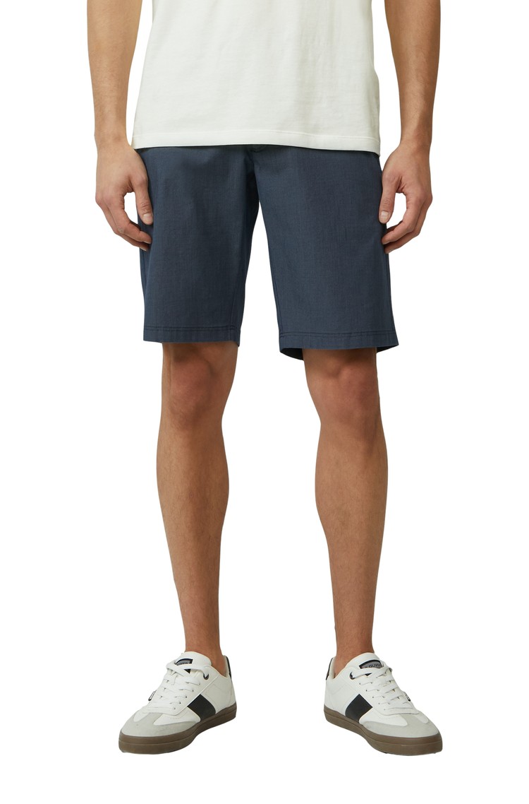 S.OLIVER Teksturirane chino kratke hlače z zatezno vrvico Modra - Dark Blue 