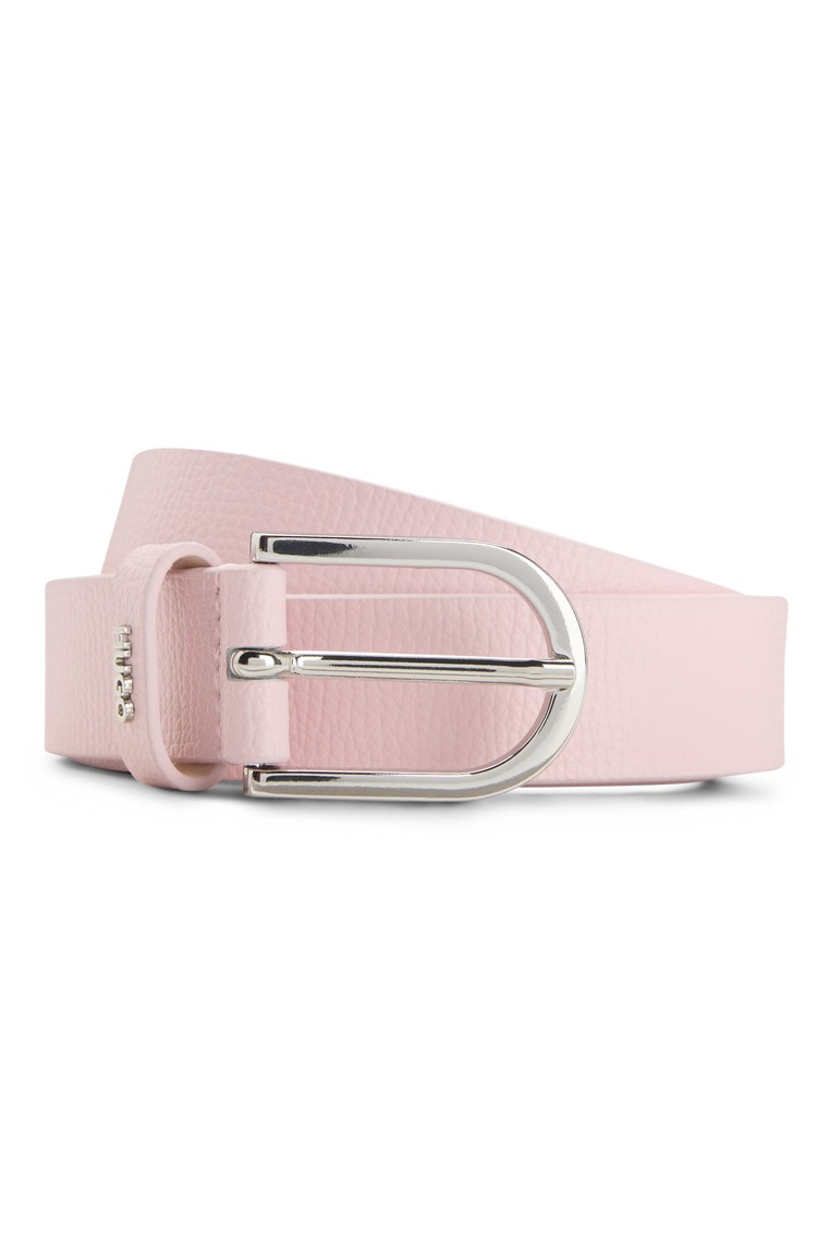 HUGO BOSS Usnjen pas z logotipom na zanki Roza - Light Pink 