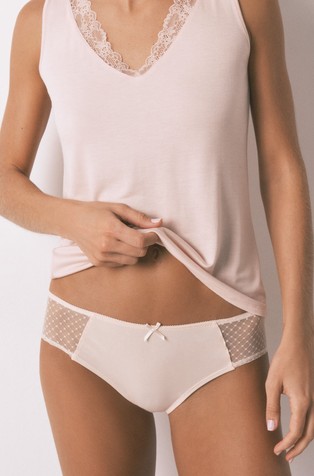 Spodnje hlačke iz bombažne mešanice z vstavki iz tila