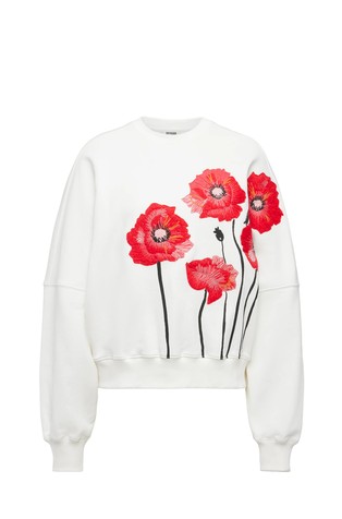 Relaxed fit cotton sweatshirt with embroideries