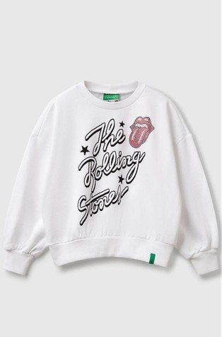 The Rolling Stones oversized fit pulover z okrasnimi kamenčki