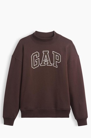 VintageSoft Oversized Mockneck Logo Sweatshirt