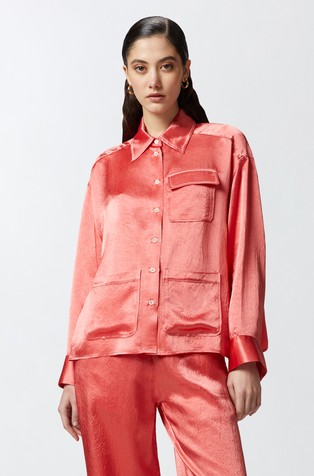 Relaxed fit satenasta srajca