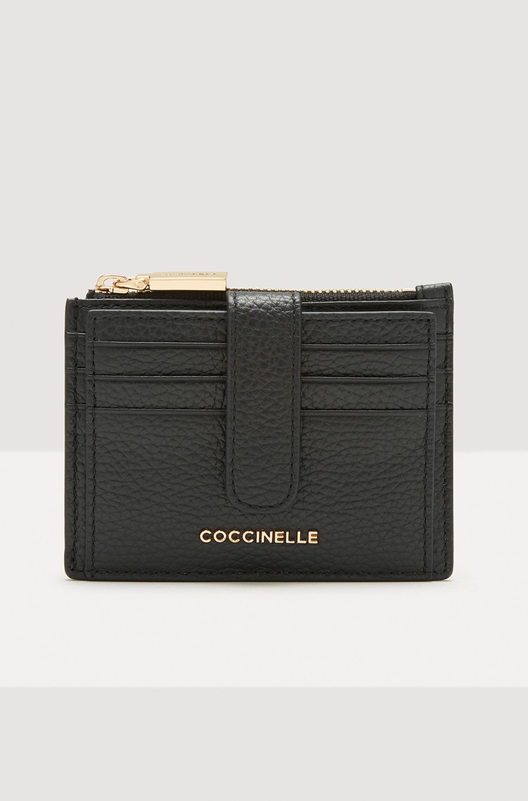 COCCINELLE Metallic Soft denarnica za kartice Črna - Black 
