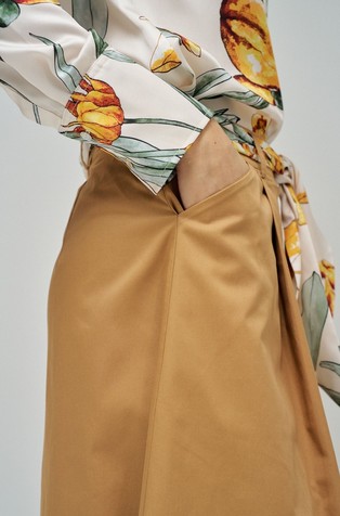 SALSA JEANS Midi krilo z vzorčastim šalom Rjava - Brown 5