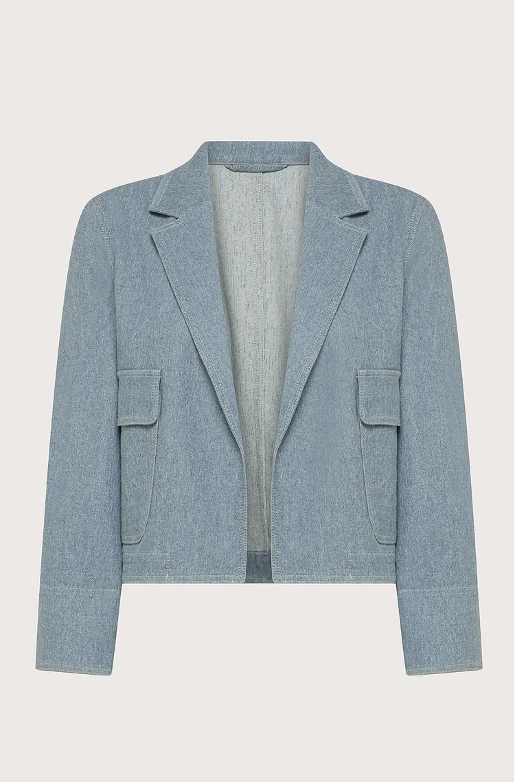 SEVENTY Cropped jacket with lurex Blue 
