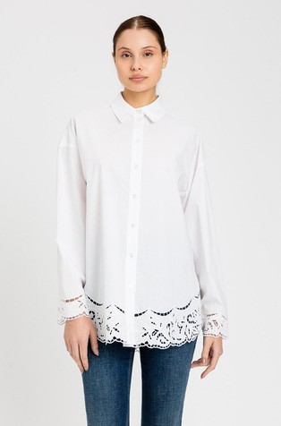 Bombažna srajca z vezeninami