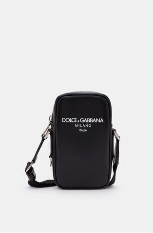 Small leather logo crossbody bag