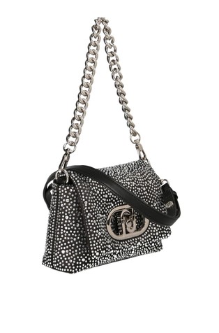 LIU JO LaPuffy shoulder bag with rhinestones Black 3