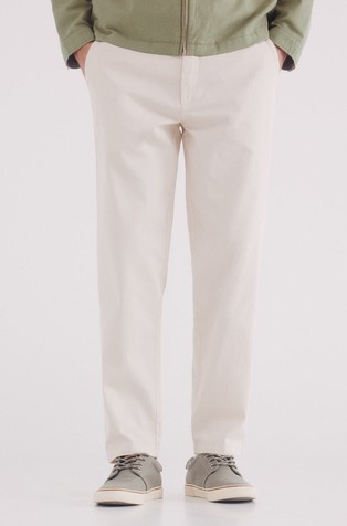 Slim fit bombažne chino hlače z vzorcem ribje kosti