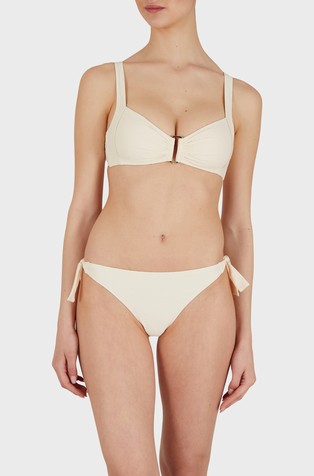 Padded bandeau bikini in textured Lycra