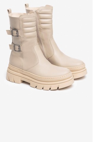 NEROGIARDINI Usnjeni gležnjarji Bež - Beige 2