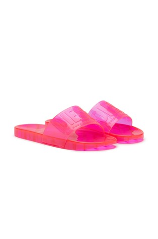 DIESEL Sa-Karaibi Gl X slides in clear neon Pink Fluo 2
