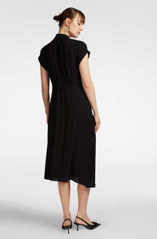 ELENA MIRO Midi shirt dress with side knot Black 2