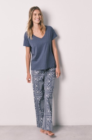 Bombažna pižama s kratkimi rokavi