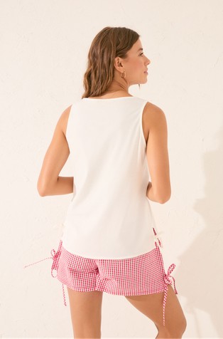 WOMEN'SECRET Cotton embroidered vest top White 2
