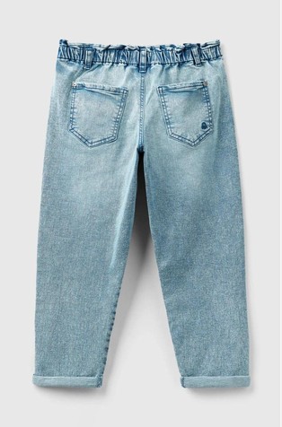 BENETTON Eco-Recycle jeans hlače z nabranim pasom Modra - Blue 2