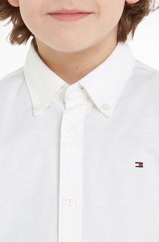 TOMMY HILFIGER Oxford srajca iz elastičnega organskega bombaža Bela - White 3