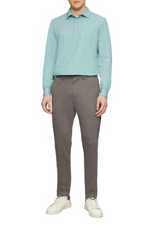 S.OLIVER Piké polo majica z dolgimi rokavi Modra - Turquoise 3