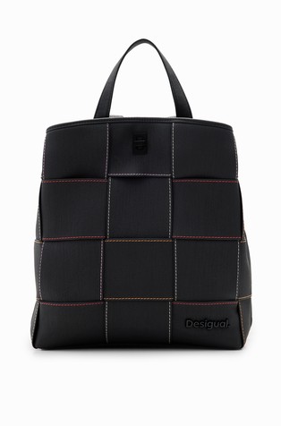 DESIGUAL S woven stitching backpack Black 1