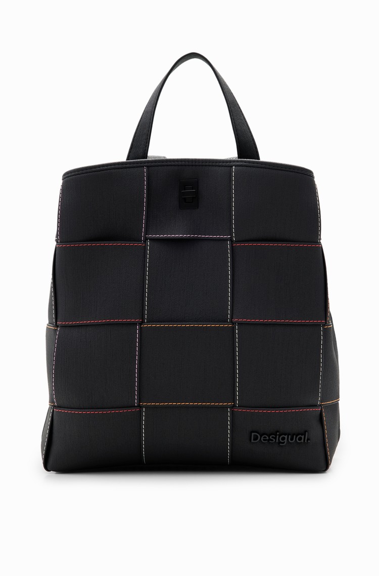 DESIGUAL S woven stitching backpack Black 