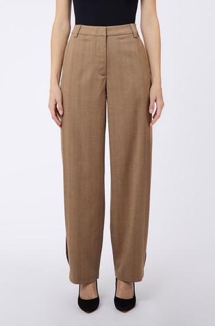 High waist trousers with side pleats