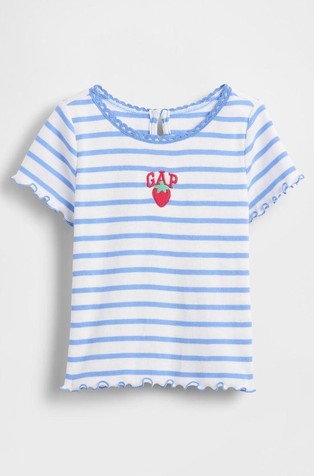 Gap logo rebrasta majica s kratkimi rokavi za malčice