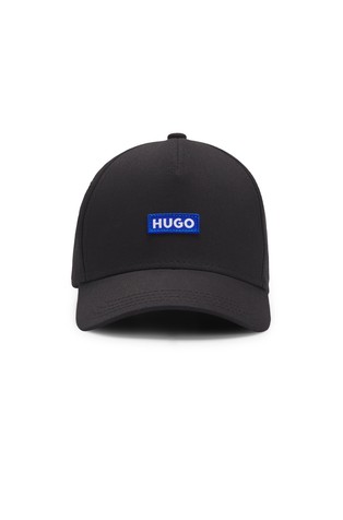 Cotton-twill cap with blue logo patch