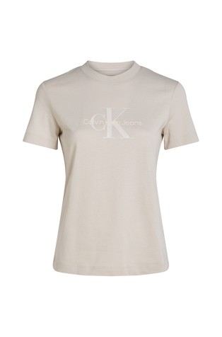 CALVIN KLEIN Glossy Monogram Regular Tee Gray 5