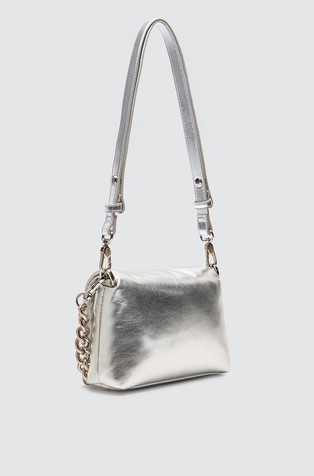 LIU JO Foil-effect LaPuffy bag Silver 3