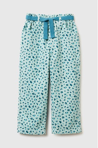 Vzorčaste žametne hlače s pasom