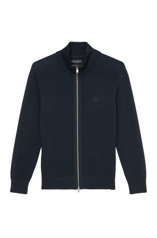 MARC O'POLO Regular fit pletena jopa iz organskega bombaža Modra - Dark Navy 4