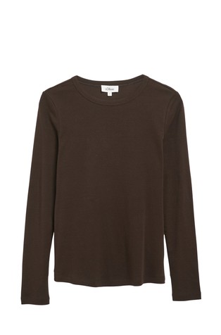 Long-sleeved T-shirt with a ribbed texture