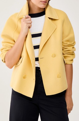 Jakna iz volnene mešanice z dvorednim zapenjanjem