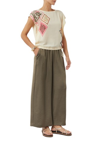 Relaxed fit viscose-blend tee