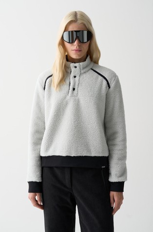 Cropped smučarski flis iz kodraste tkanine