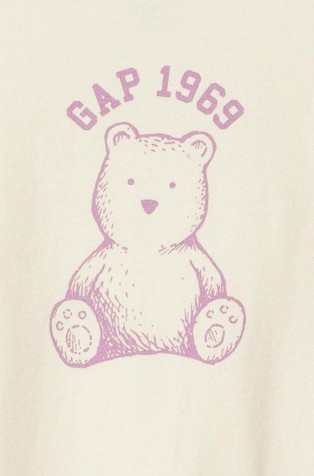 GAP Gap logo majica z dolgimi rokavi za malčice Bež - Ivory Frost 3