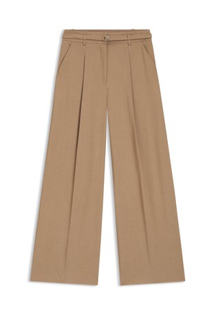 Široke hlače z gubami in pasom